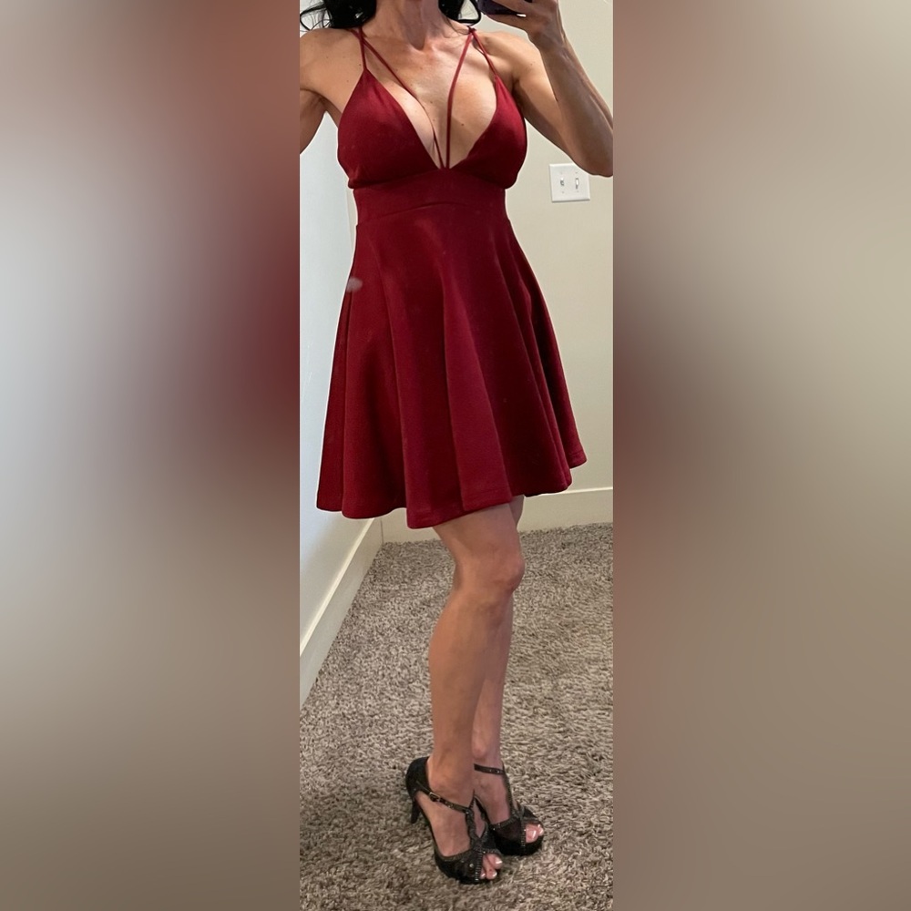 B Darlin Sexy Red Skater Dress for Wedding Cocktail Clubbing Size 3/4